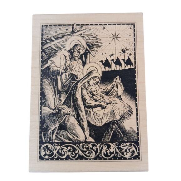 Christmas Nativity Rubber Stamp Inkadinkado 95633y +Jesus Is The Reason OR1016 - Picture 2 of 8